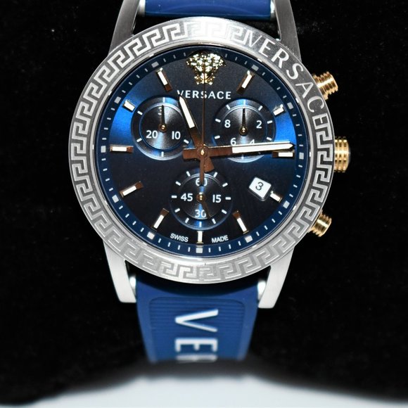 Versace Women\'s Sport Tech Quartz Chronograph Blue Silicone Strap Watch #VEKB002 main image 7